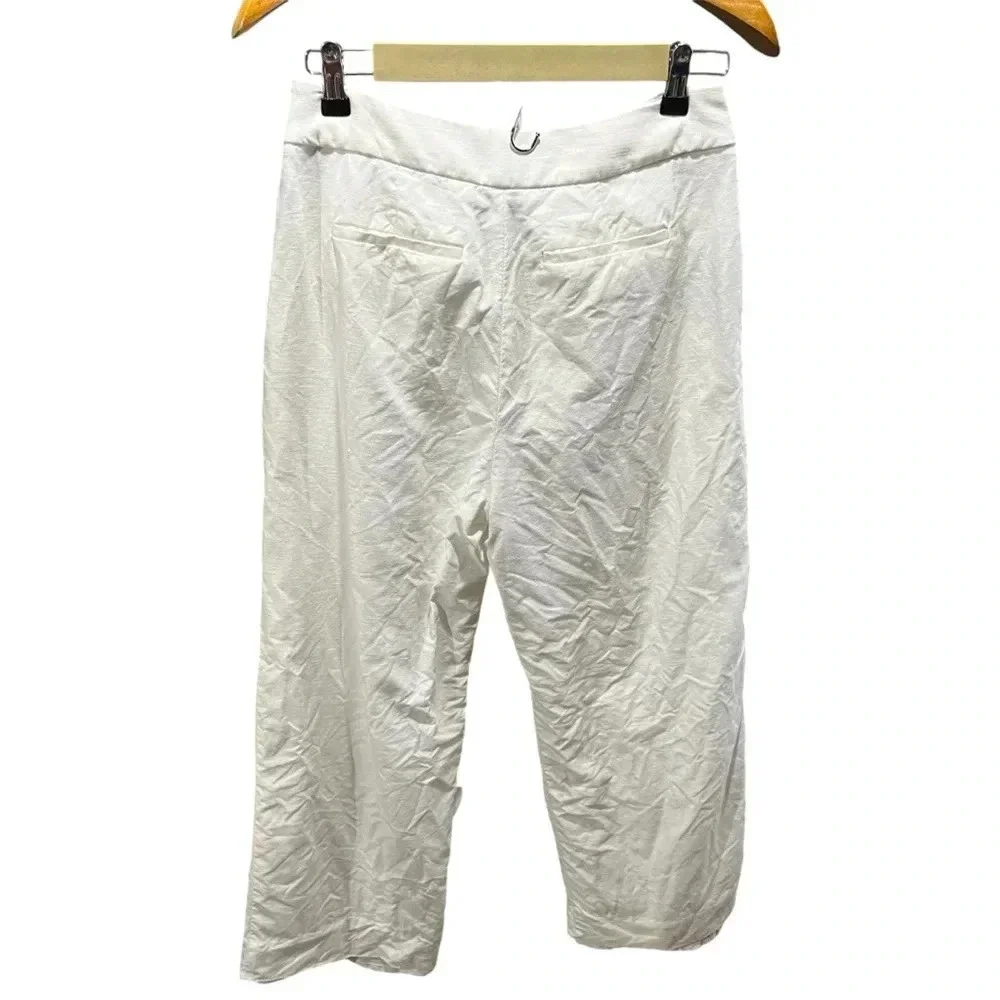 J CREW ~ White 100% Linen Suit Pants Pleated Lined Size 4